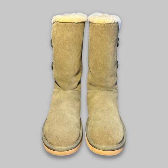 Koolaburra by UGG Women’s Button Tall Suede Shearling Boots - Size 9 - Picture 2 of 6